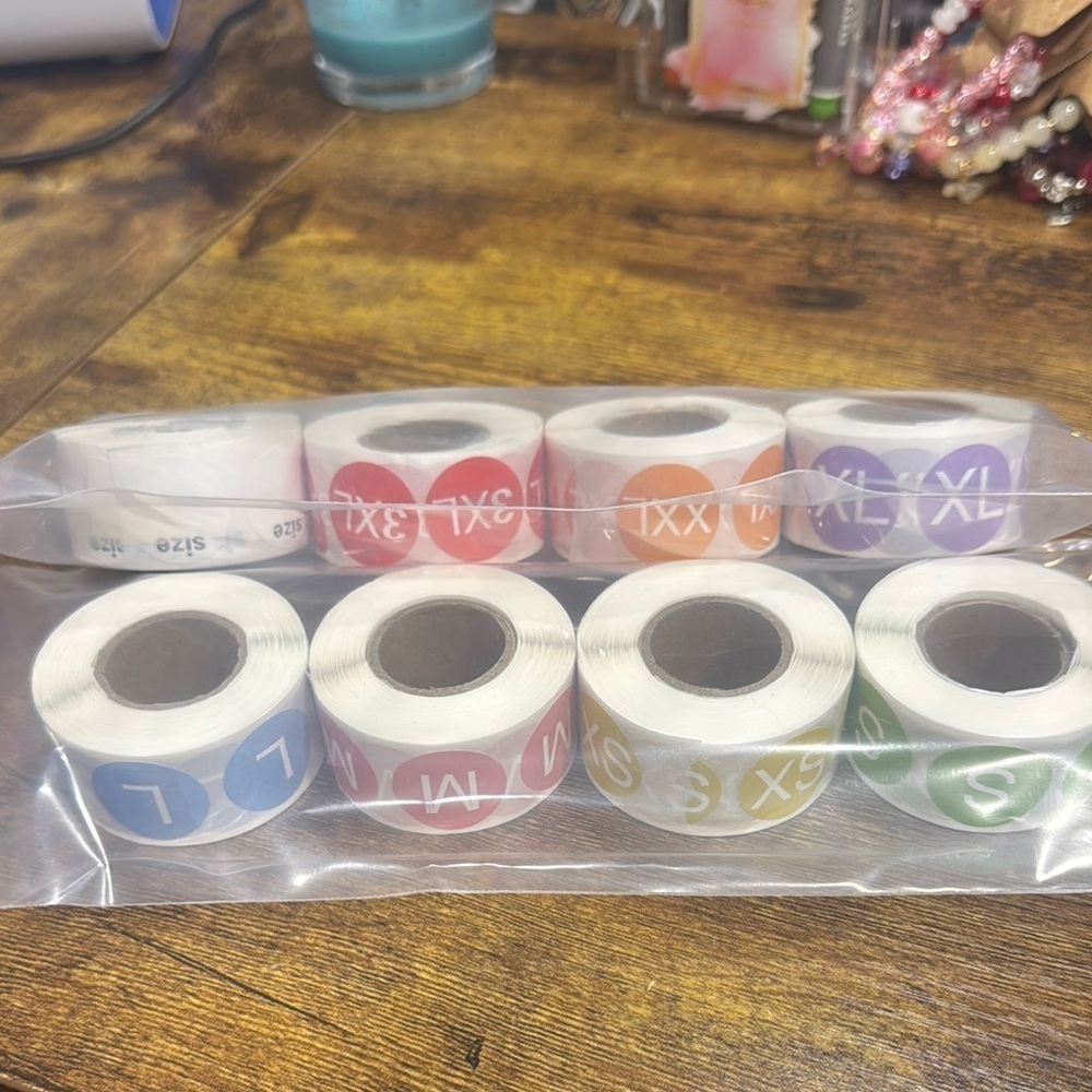 Colorful Size Label Sticker Rolls